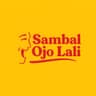 Sambal Ojo Lali — friendly red face logo and bold serif text on a yellow background