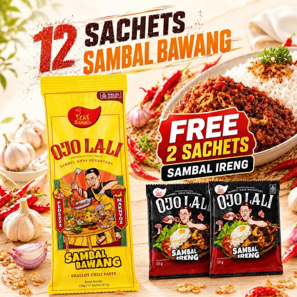 Sambal Bawang 1 Pek + Percuma Sambal Ireng 2 Sachet