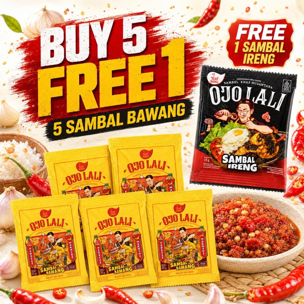 Sambal Bawang 5 Sachet + Percuma Sambal Ireng 1 Sachet